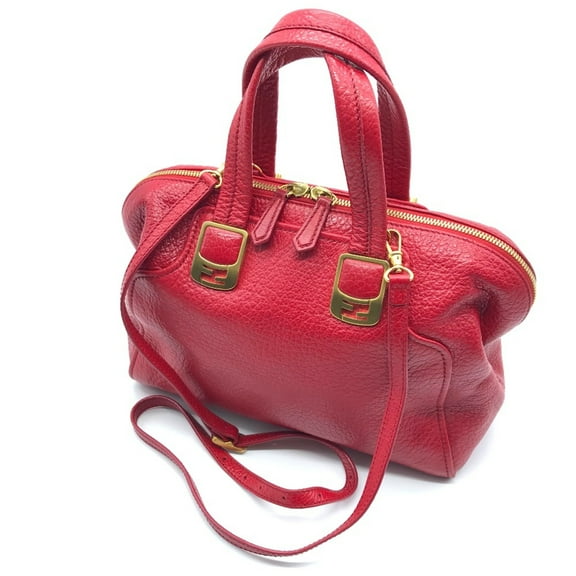Pre-Owned Fendi 8BL114 Mini Duffle Bag 2WAY Shoulder Bag Hand Bag Red (Good)