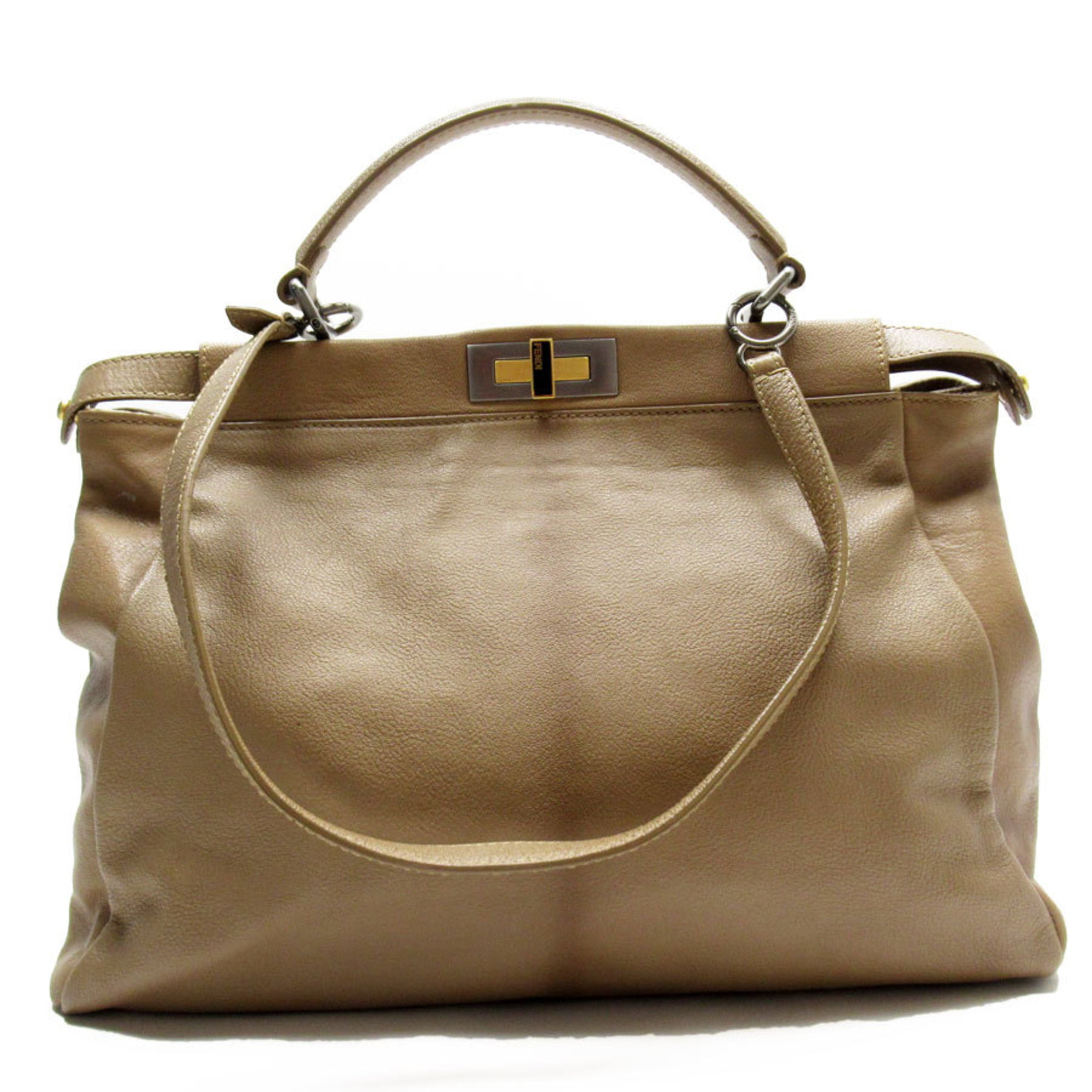 Fendi Tote Bag Brown Striped Women Handbag Purse | eBay