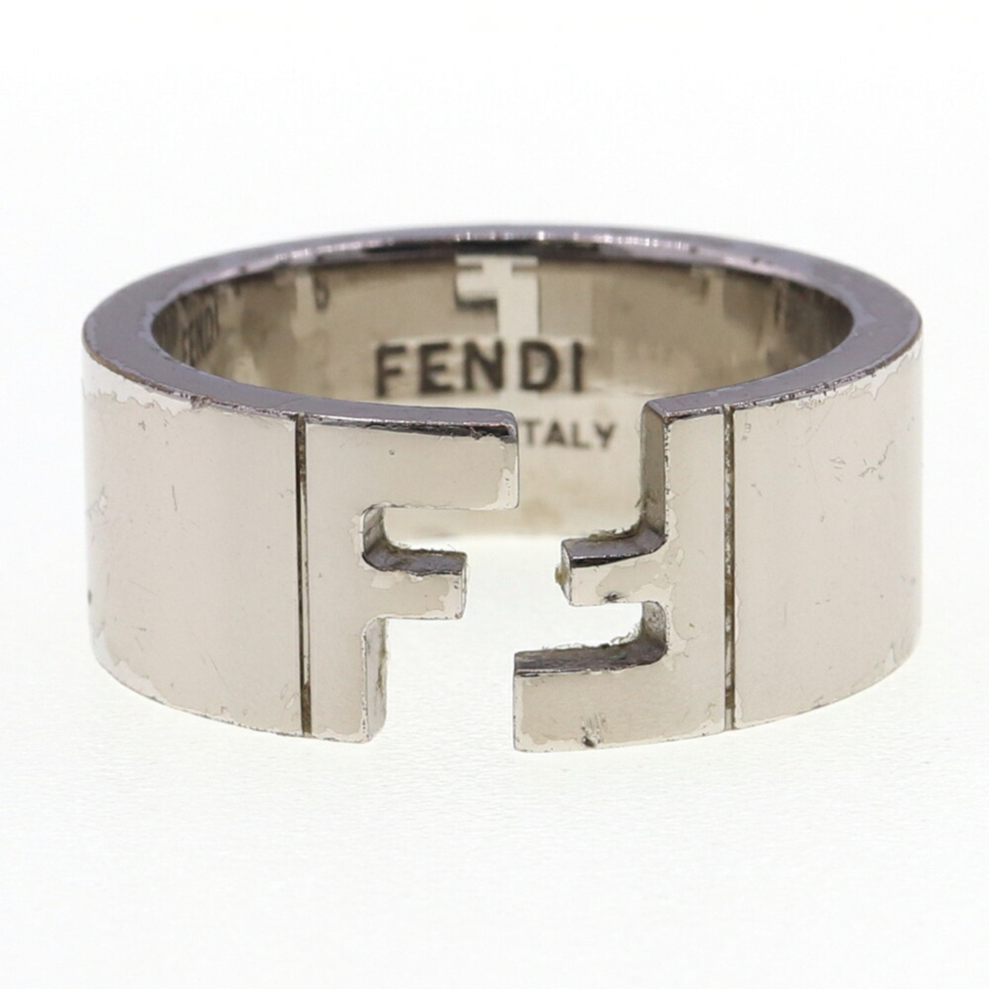 Pre Owned Fendi Ring 7AJ193 Silver Metal FF Men s FENDI Good Walmart