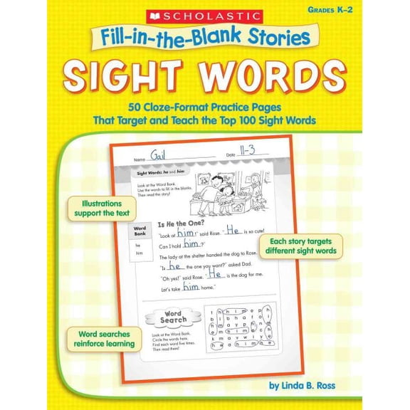 Pre-Owned Sight Words: 50 Cloze-Format Practice Pages That Target and Teach the Top 100 Sight Words
