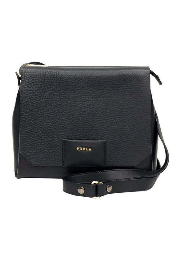 Pre-Owned Furla FURLA Meridian Shoulder Bag Leather Black/Brown aq8313 (Good)