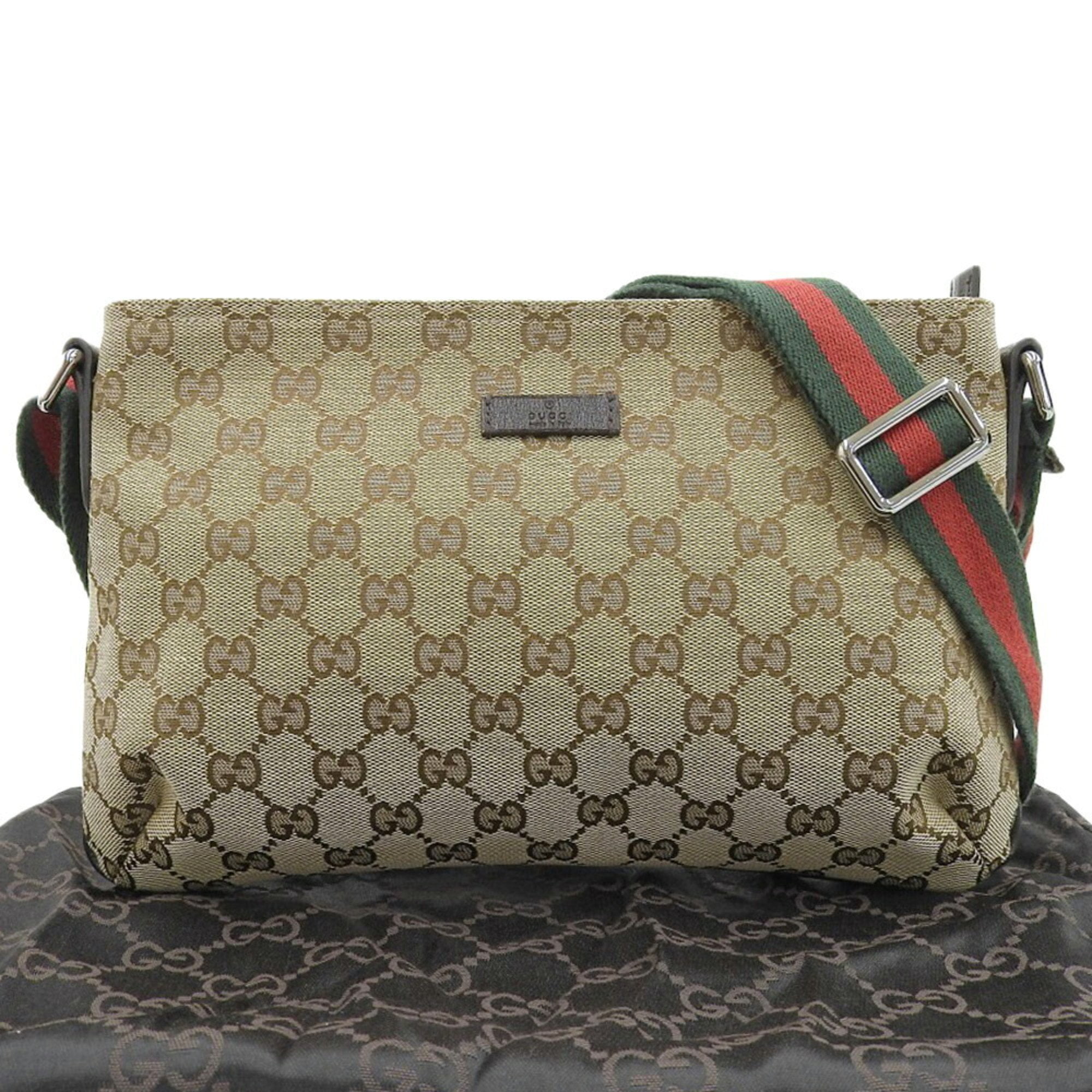 Pre-Owned GUCCI GG Canvas Sherry Line Shoulder Bag 189749 Pre-Owned GUCCI GG Canvas Sherry Line Shoulder Bag 189749