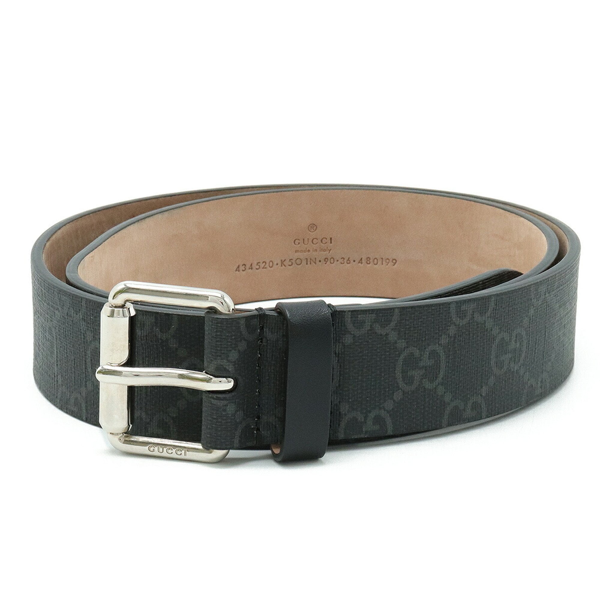 Pre Owned GUCCI GG Supreme Snake Print Belt PVC Leather Grey Red Men s 90 434520 Good Walmart