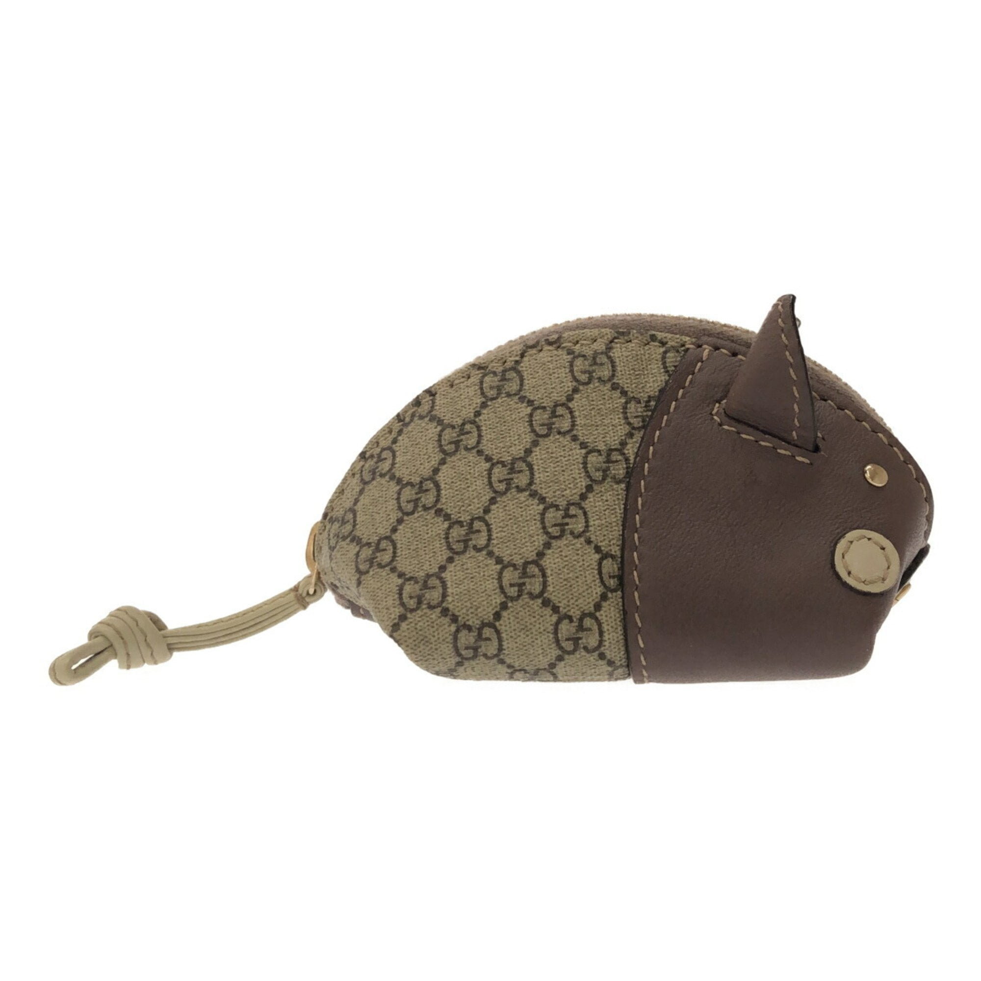 Pre Owned GUCCI Gucci Coin Case Animal GG Pattern Purse 256864 Pig