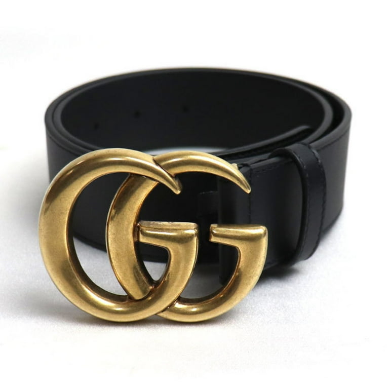Pre Owned GUCCI Gucci GG Marmont Belt Black 400593 AP00T 1000 Unisex Good Walmart