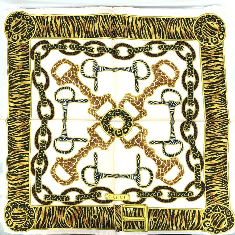 Gucci scarf gold deals