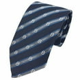 thumbnail image 1 of Pre-Owned GUCCI Gucci tie GG stripe silk navy x grey men's aq10122 (Like New), 1 of 3