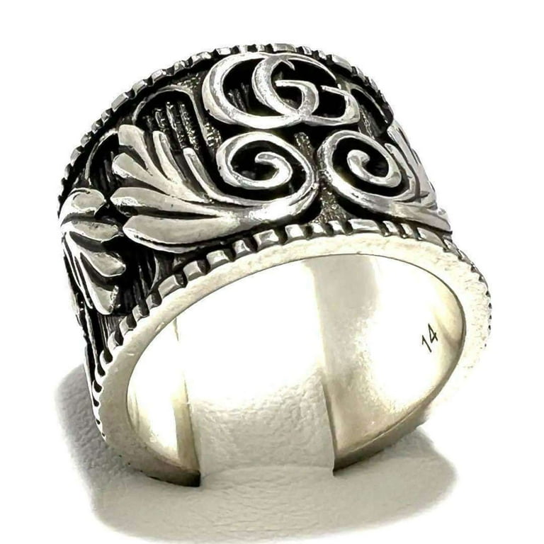 Pre-Owned GUCCI Men's and Women's Rings GG Silver (Good