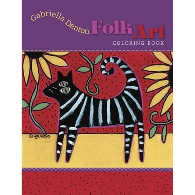 PreOwned Gabriella Denton Folk Art Coloring Book (Paperback