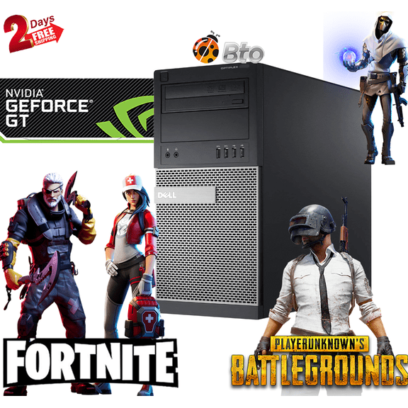 Gaming Dell Desktop Computer MT PC Core i7 CPU 16GB Ram, 240GB SSD, 1TB HDD, NVIDIA GT 1030, Keyboard & Mouse, WiFi, DVD, Win10 Home
