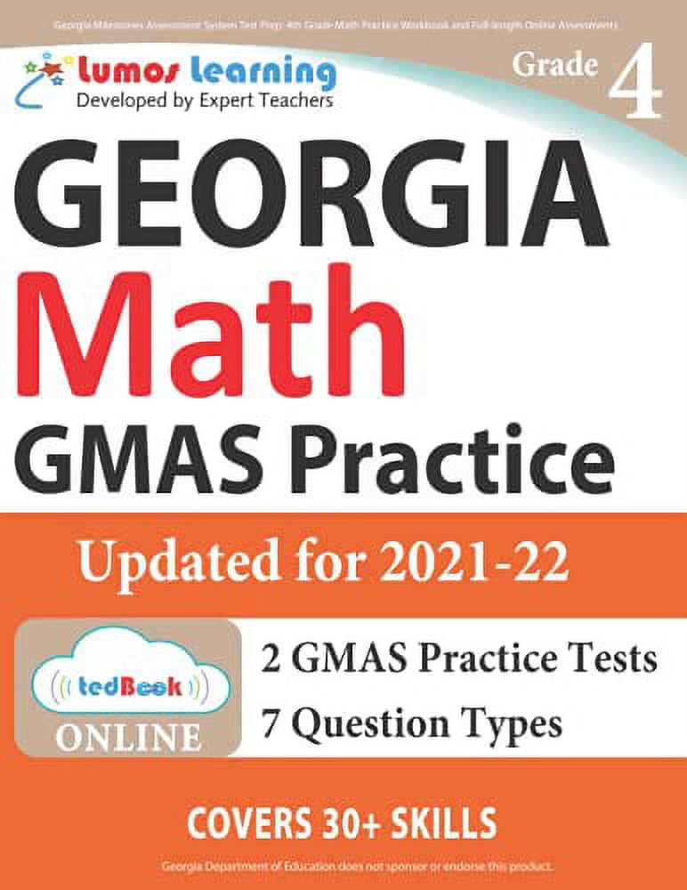 Pre Owned Georgia Milestones Assessment System Test Prep 4th Grade Math Practice Workbook And 2368