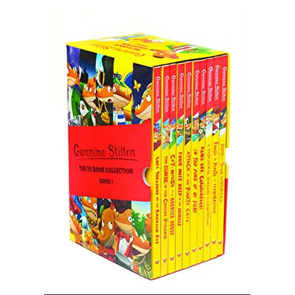 Geronimo Stilton: 10 Book Collection (Series 1) Box Set (The Curse of the Cheese Pyramid, Four Mice Deep in the ... Whiskers, Fangs and Feasts in Transratania): Paperback