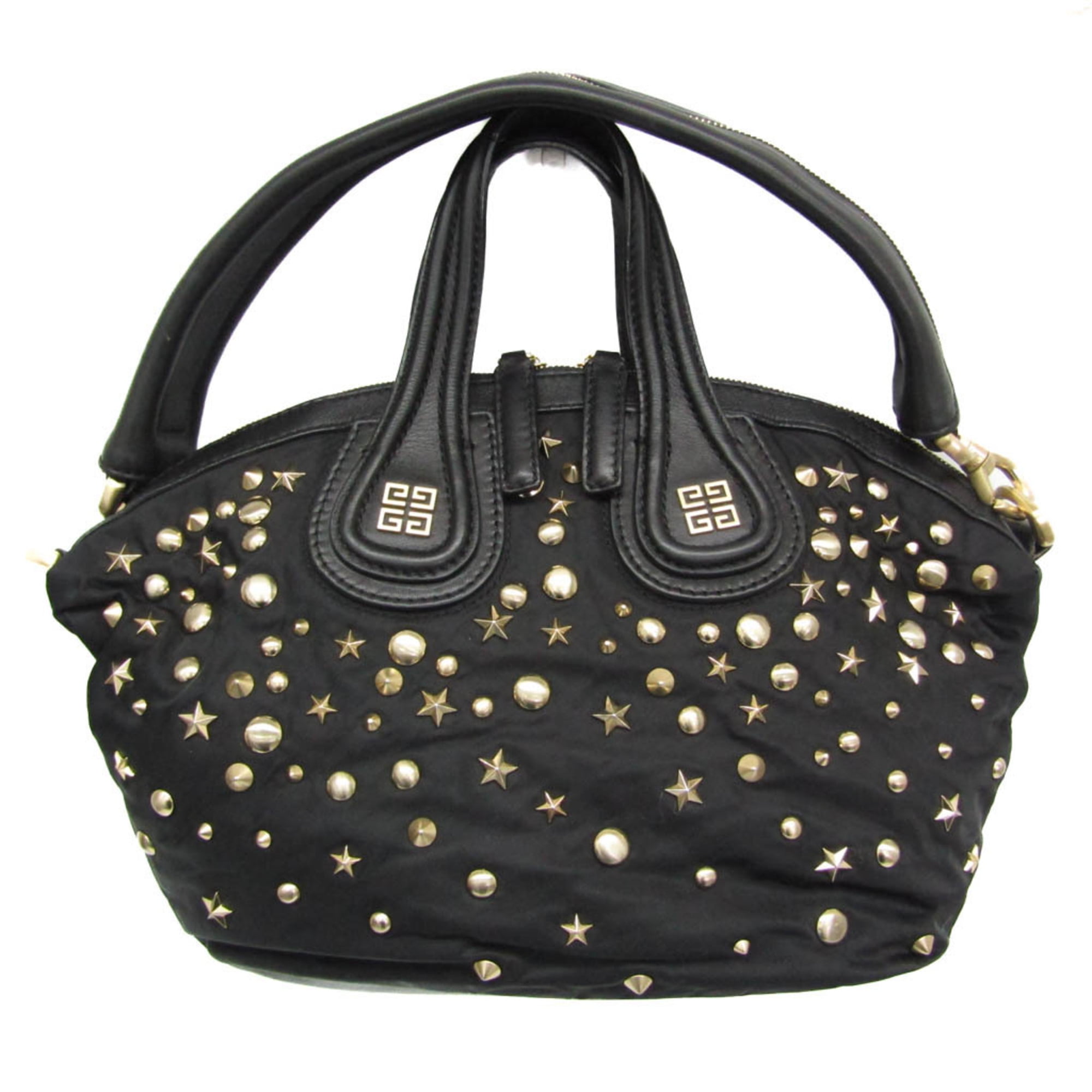 Pre-Owned Givenchy Nightingale Star Studs Women's Leather,Nylon Handbag,Shoulder Bag Black (Good) Pre-Owned Givenchy Nightingale Star Studs Women's Leather,Nylon Handbag,Shoulder Bag Black (Good)