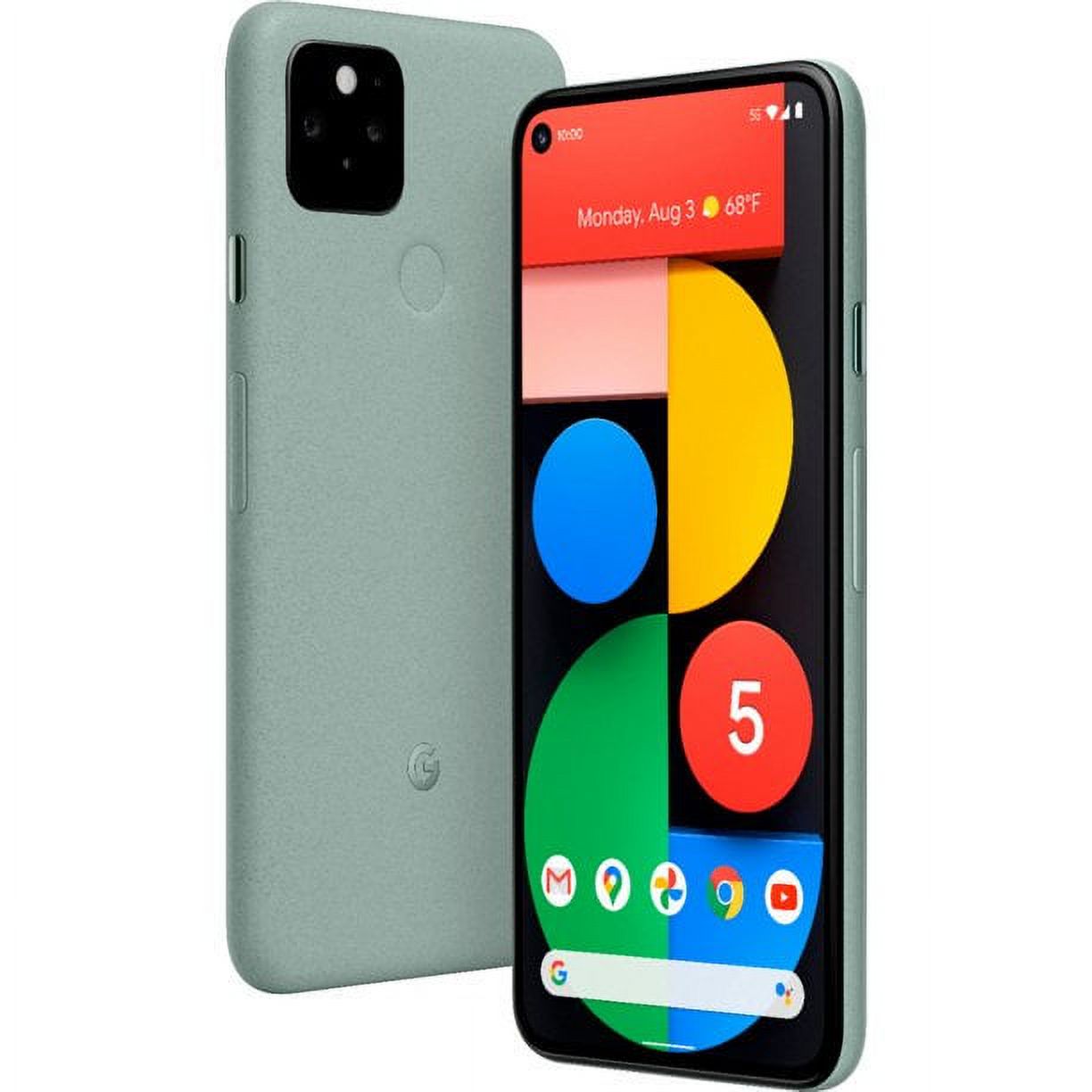 Pre-Owned Google Pixel 5, Fully Unlocked 128GB, Green, 6.0 in (Refurbished: Good) - image 1 of 4