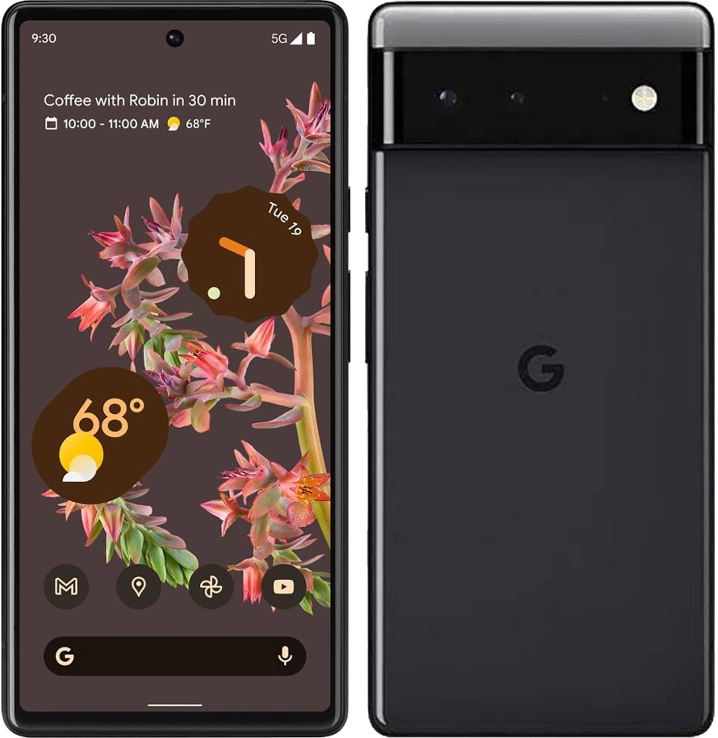 Restored Google Pixel 6 128GB Fully Unlocked Stormy Black (Refurbished)