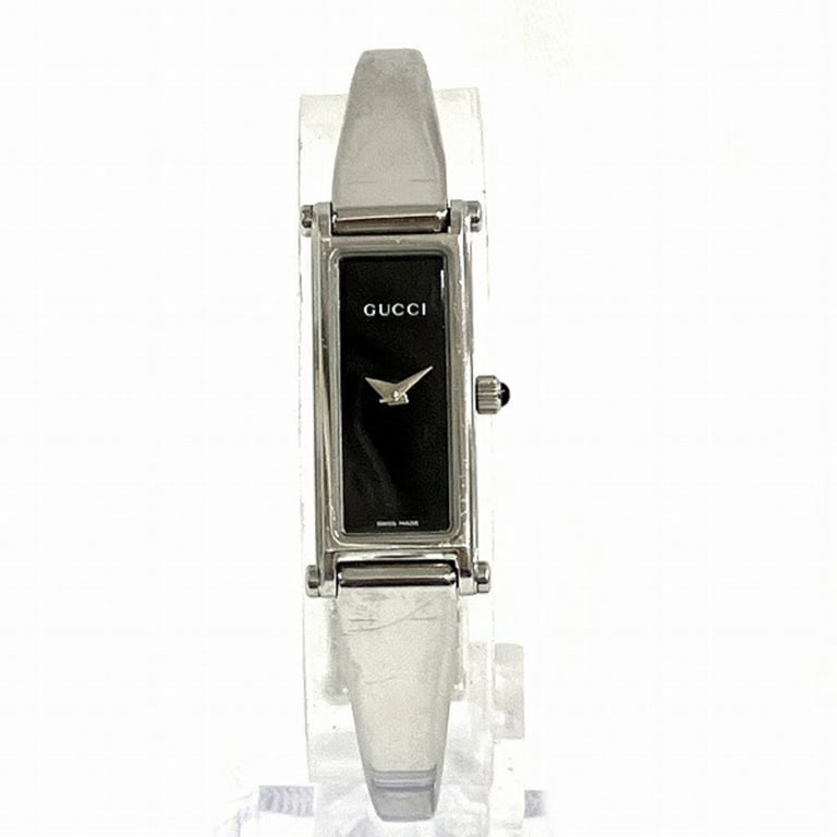 Pre-Owned Gucci 1500L Quartz Black Dial Bangle Watch Women