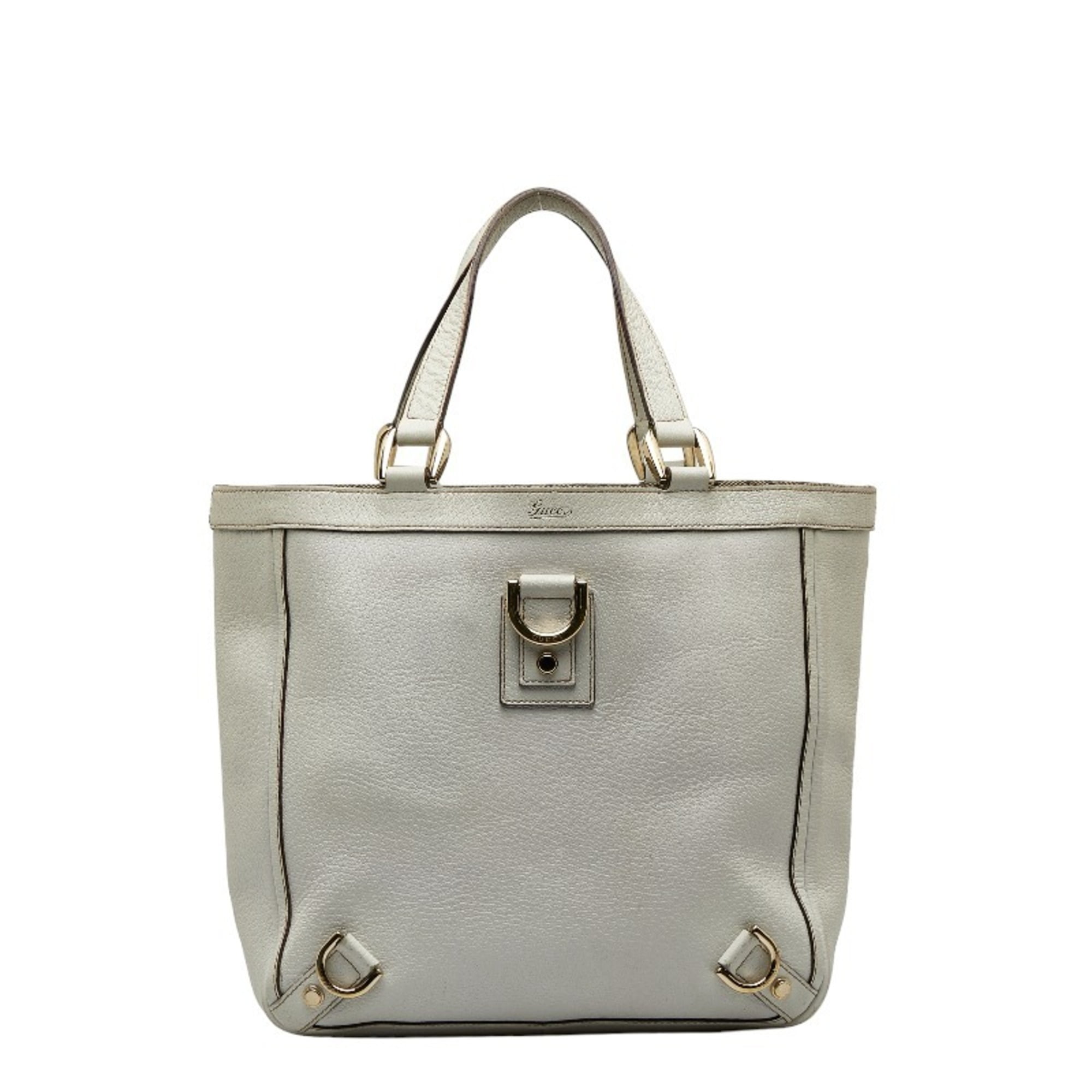 Pre Owned Gucci Abbey Handbag Tote Bag 130739 White Leather Ladies GUCCI Good Walmart