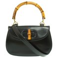 thumbnail image 1 of Pre-Owned Gucci Bamboo Shoulder Hand Bag Leather Black with Strap 1294GUCCI (Good), 1 of 11