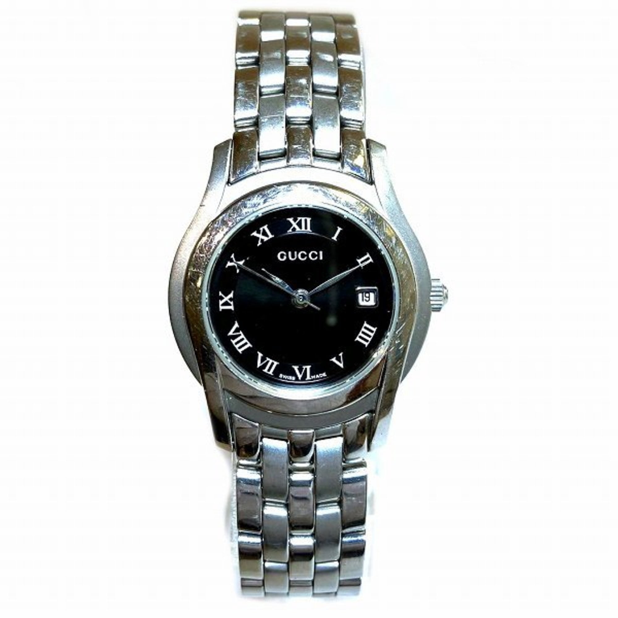Pre-Owned Gucci G-Class 5500L Quartz Black Dial Watch Women