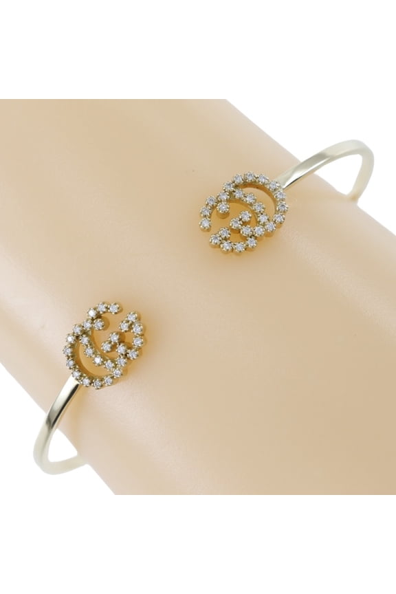 Pre-Owned Gucci GG Running Bangle, K18 Yellow Gold x Diamond, Approx. 5.1g, Running, Women's (Good)