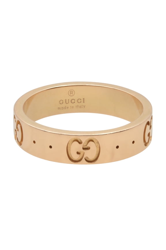 Pre-Owned Gucci Icon 18k Rose Gold Ladies Ring Size 4 (Good)