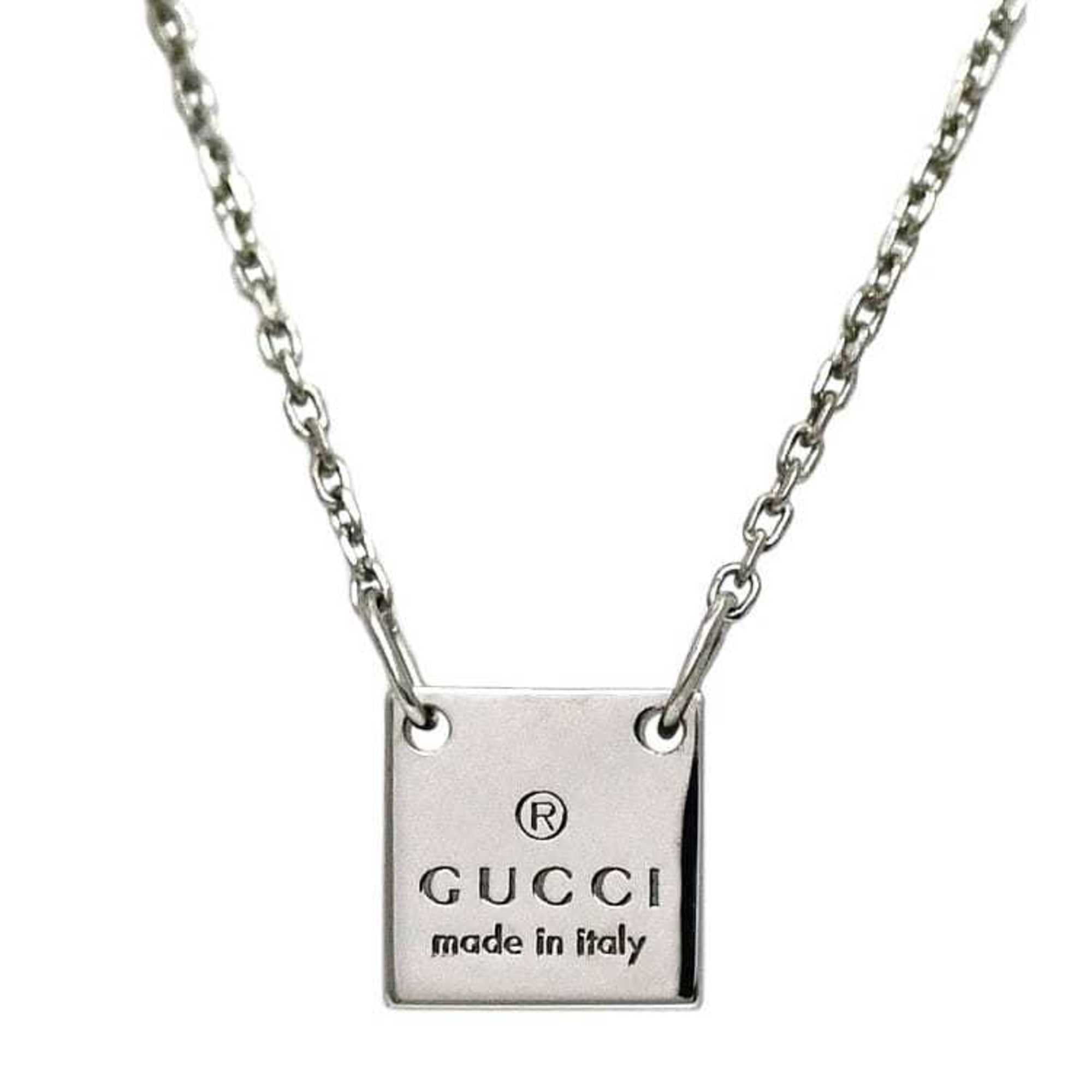 Pre-Owned GUCCI Interlocking G Silver Necklace 295710 925 SV