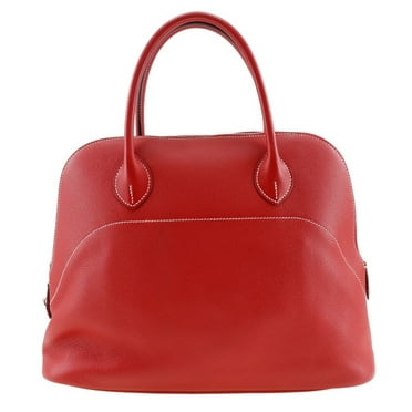 Pre-Owned HERMES Bolide Relax 35 Handbag x Taurillon Novillo Rouge Cazac Made in France 2015 Red T Zipper Ladies (Good)