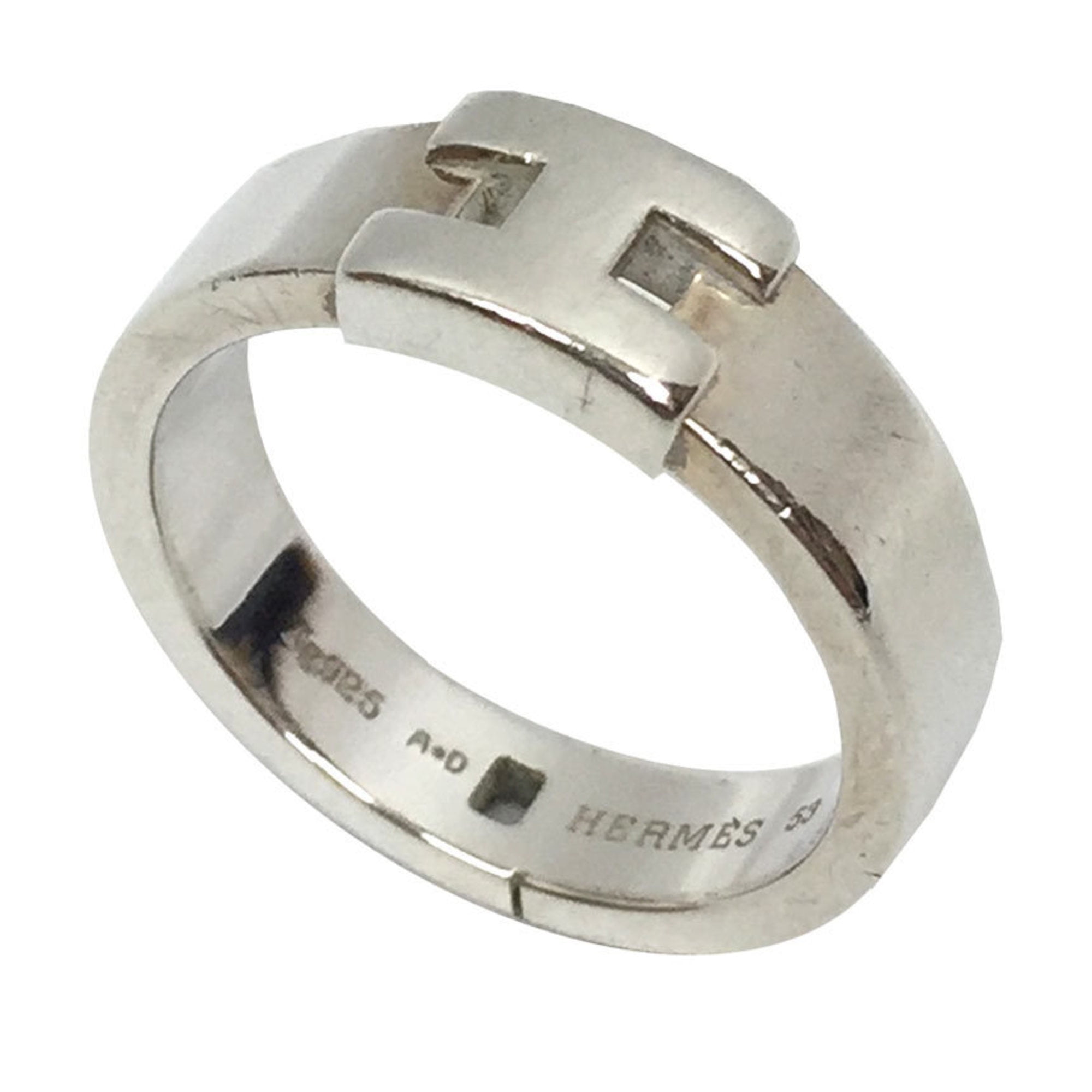 Pre-Owned HERMES Hermes Ring Hercules H Motif AG925 Silver Pre-Owned HERMES Hermes Ring Hercules H Motif AG925 Silver