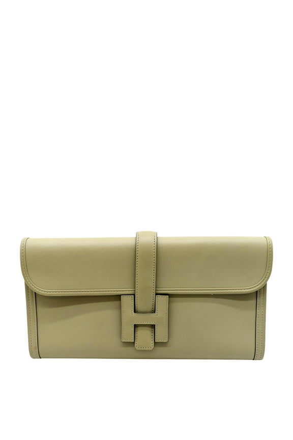 Pre-Owned HERMES Jige Elan 29 Calfskin Leather Clutch Wallet Trench