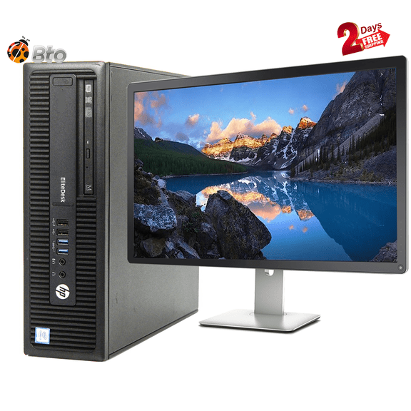 HP EliteDesk 800 G1 SFF Desktop Computer Core i7-4th, 16GB Ram, 1TB SSD, New 24"LCD, Keyboard & Mouse, WiFi, Bluetooth, Win10 Pro