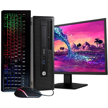 Pre-Owned HP EliteDesk 800G1 Desktop Computer PC, Intel Quad-Core i5, 1TB HDD, 8GB DDR3 RAM, Windows 10 Home, DVD, WIFI, Monitor Not Included, RGB Keyboard and Mouse (Refurbished: Like New)