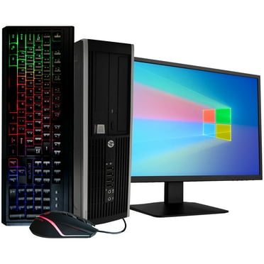 Pre-Owned HP EliteDesk 8200 Desktop Computer PC, Intel Quad-Core i7, 1TB HDD, 8GB DDR3 RAM, Windows 10 Pro, DVD, WIFI, 22in Monitor, RGB Keyboard and Mouse (Used )
