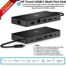 Pre-Owned HP Travel USB C Multi Port Hub Us Black 1C1Y5AA#ABA_BB 1C1Y5AA - Like New