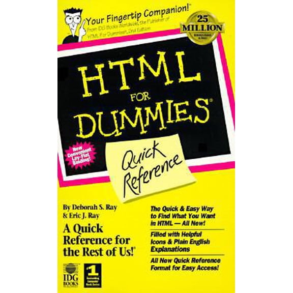 Pre-Owned HTML for Dummies Quick Reference (Paperback) 1568849907 9781568849904