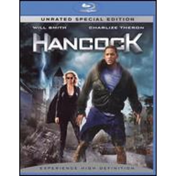 Pre-Owned Hancock, by Peter Berg, Starring Will Smith, Columbia Pictures, Action Comedy, Blu-ray, Unrated, English