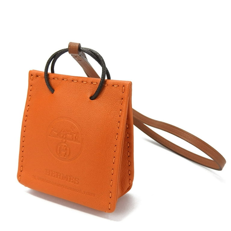 Pre Owned Hermes Bag Charm Sac Orange Anyomilo Y Engraved Shopper Accessories Women s HERMES Good Walmart