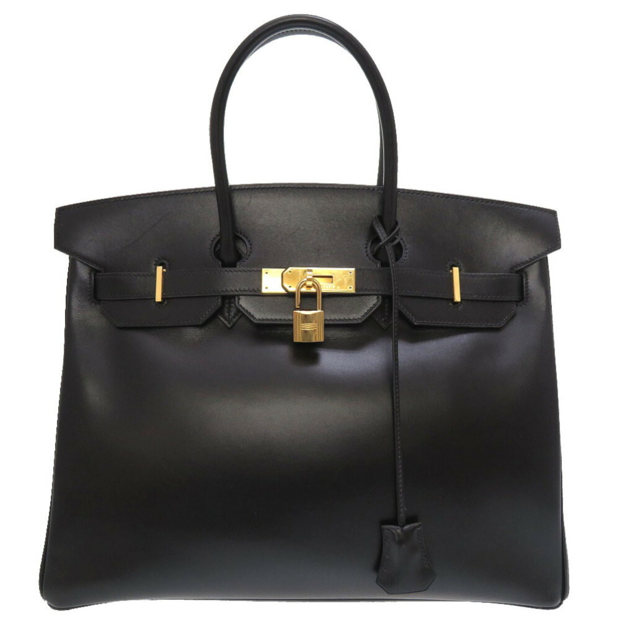 PreOwned Hermes Birkin 35 box calf black F stamped handbag 0 (Good