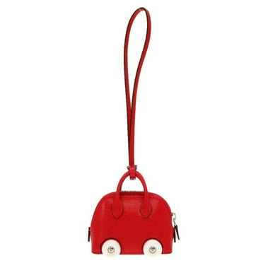 Pre-Owned Hermes Bolide on Wheels Chevre Misor Rouge Coup U Engraved () Keychain (Like New)