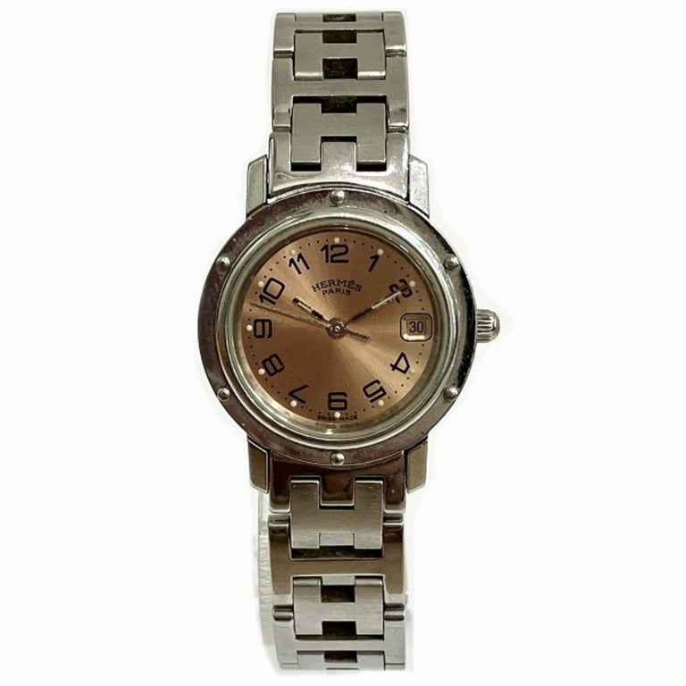 Pre-Owned Hermes Clipper CL4.210 Quartz Pink Gold Dial Watch Ladies (Good)  - Walmart.com