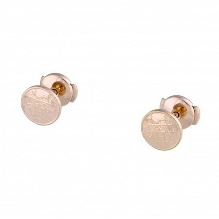 Pre-Owned Hermes Ex Libris TPM Earrings/Earrings K18PG Pink Gold (Good)