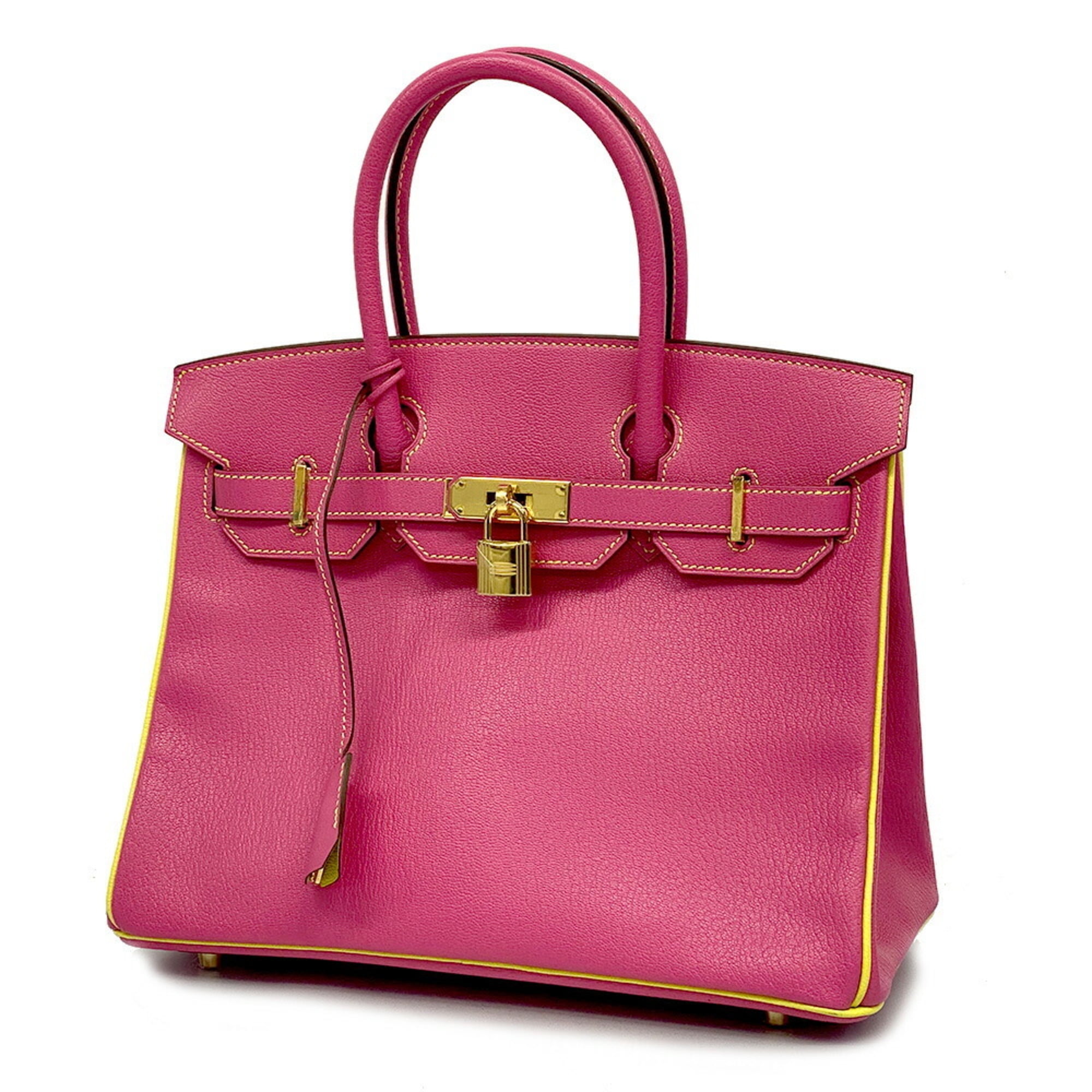 PreOwned Hermes Handbag Birkin 30 R Engraved Chevre Misor Rose