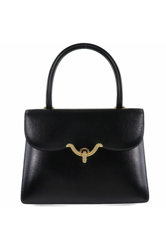 Pre-Owned Hermes Vasco Boxcalf Black O Women's Handbag (Fair)