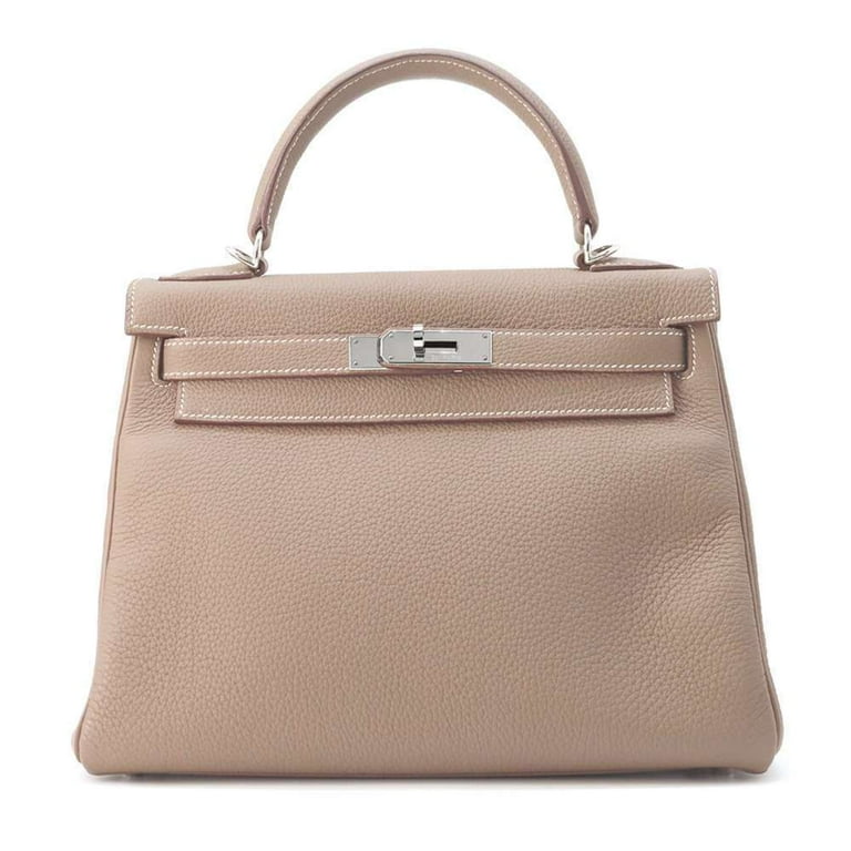Pre Owned Hermes handbag Kelly 28 in stitched Etoupe Togo Q stamp 2 way shoulder Kelly ladies Good Walmart
