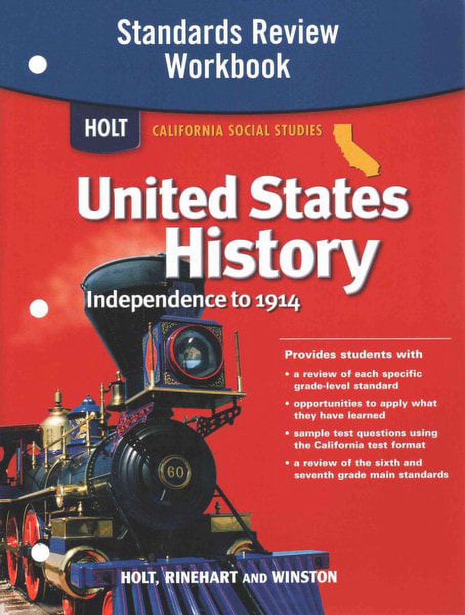 Workbook　1914　(Paperback)　History　Pre-Owned　California　States　Beginnings　Holt　To　United　Grades　Standards　Review　6-8　9780030418532