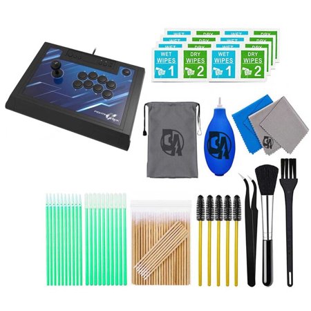Pre-Owned Hori - Fighting Stick Alpha - Tournament Grade Fightstick for Playstation 5 - Black With Cleaning Manual Kit Bolt Axtion Bundle