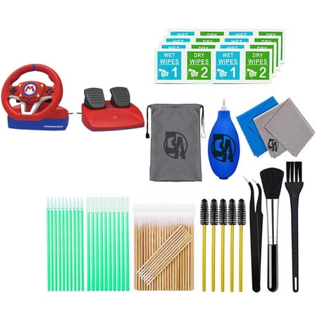 Pre-Owned Hori - Mario Kart Racing Wheel Pro Mini for Nintendo Switch - Red With Cleaning Manual Kit Bolt Axtion (Refurbished: Like New)
