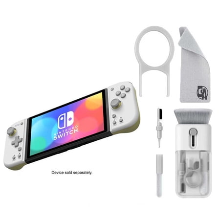 Restored Hori - Split Pad Compact for Nintendo Switch - Light Gray & Yellow With Cleaning Electric kit Bolt Axtion Bundle (Refurbished)