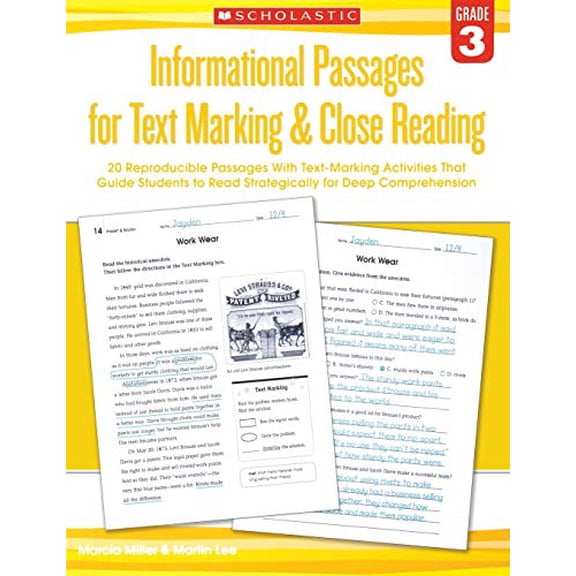 Pre-Owned Informational Passages for Text Marking & Close Reading: Grade 3: 20 Reproducible Passages with Text-Marking Activities That Guide Students to Read St (Paperback) 0545793793 9780545793797