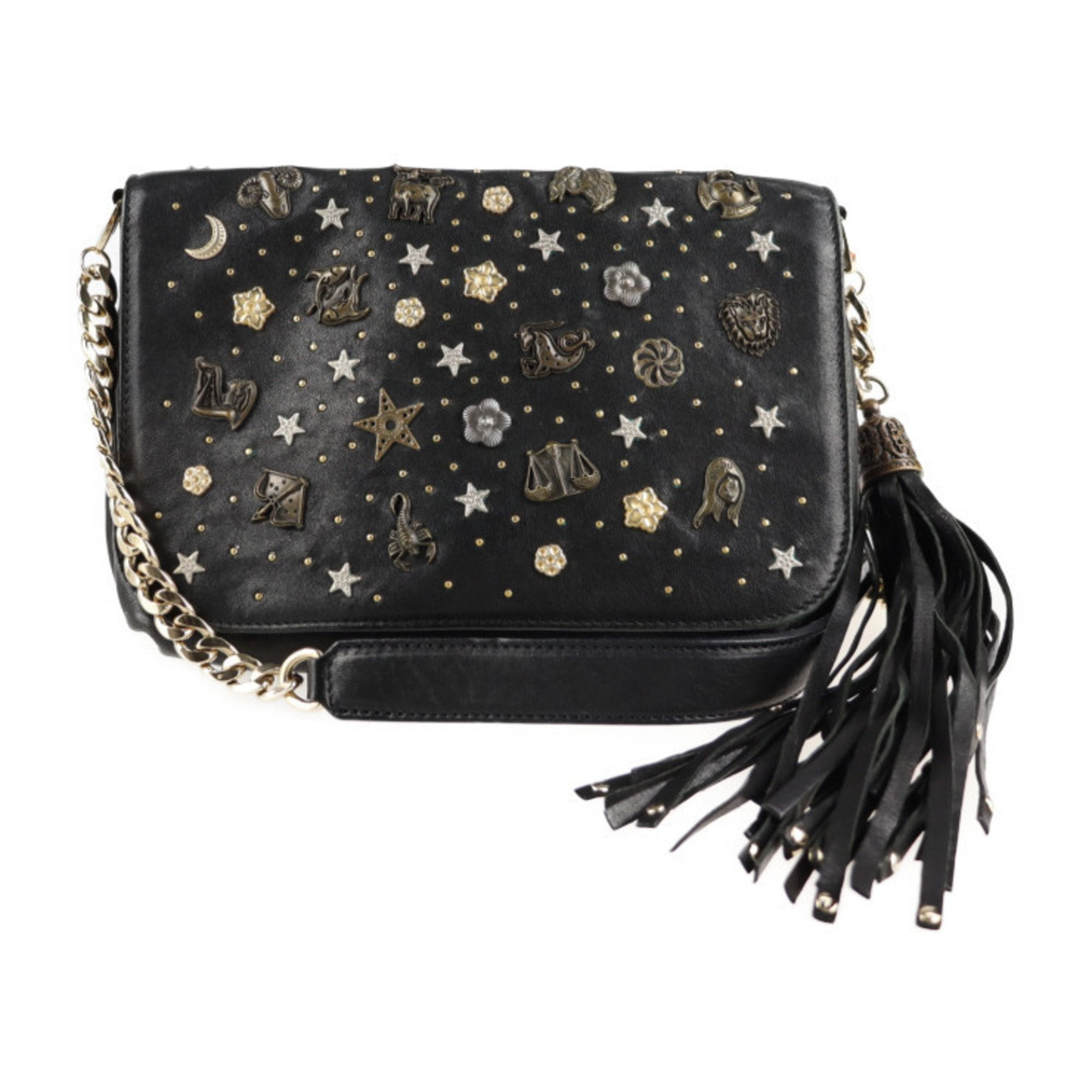 Pre-Owned JIMMY CHOO Jimmy Choo Zodiac Shoulder Bag Leather Pre-Owned JIMMY CHOO Jimmy Choo Zodiac Shoulder Bag Leather