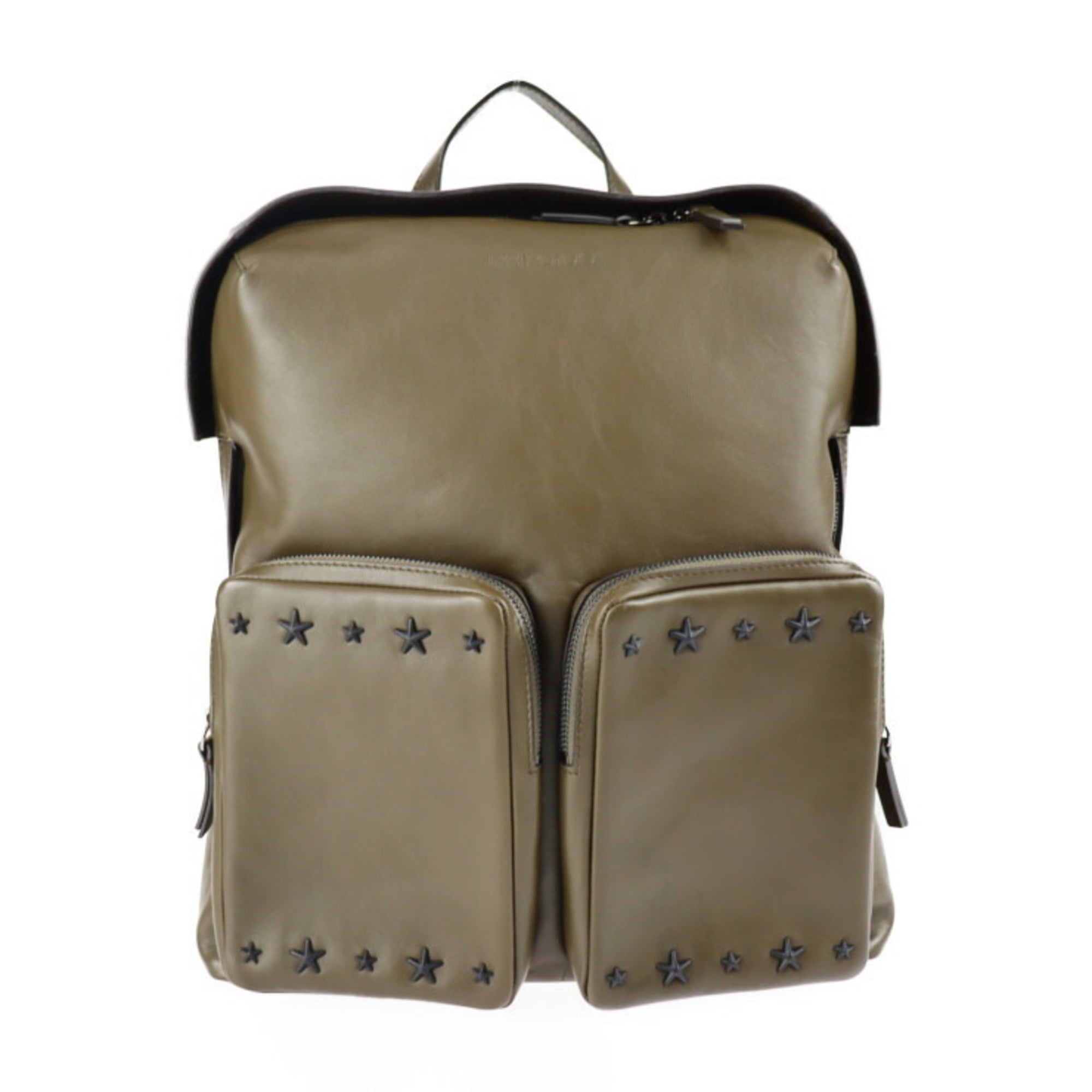 Pre-Owned JIMMY CHOO LENNOX Rucksack/Daypack Leather Olive 